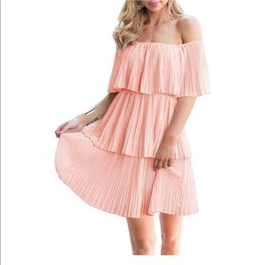 Off The Shoulder Sleeveless Tiered Dress